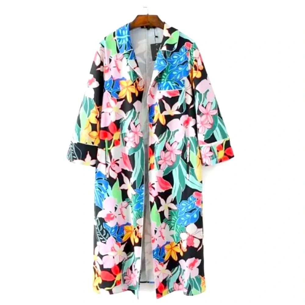 ZARA TROPICAL PRINT OVERSHIRT KIMONO Size S - Picture 4 of 10